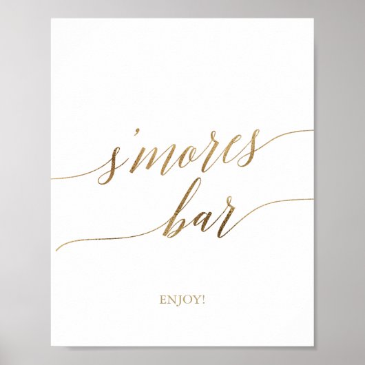 Elegant gouden calligraphy S'mores bar bord Poster (Voorkant)
