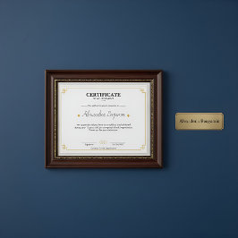 Elegant Gouden Certificaat van Prestatie Beroep
