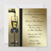 Elegant Gouden Champagne 24ste Jubileumfeest Kaart (Achterkant)