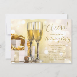 Elegant gouden champagne feestelijke feest kaart