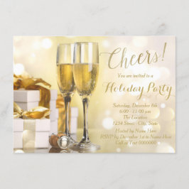 Elegant gouden champagne feestelijke feest kaart