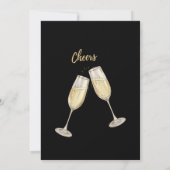 Elegant Gouden Champagne Nieuwjaarsfeest Kaart (Achterkant)