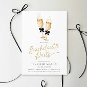 Elegant gouden champagne vrijgezellenfeest kaart