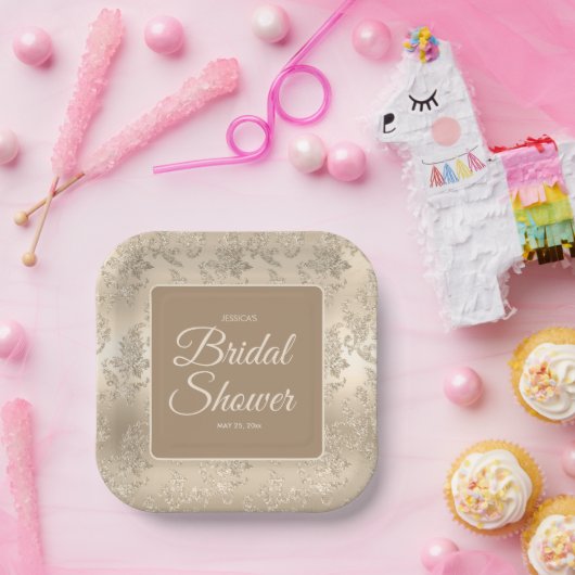 Elegant  gouden champagne Vrijgezellenfeest Papieren Bordje (Feest)