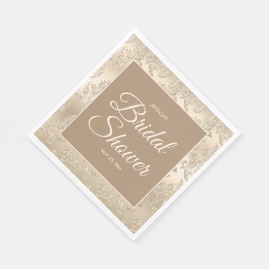 Elegant  gouden champagne Vrijgezellenfeest Servet (Hoek)