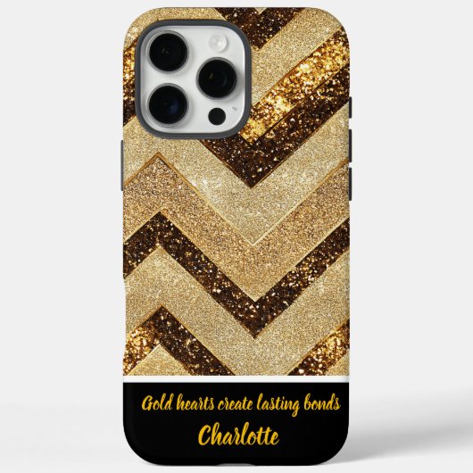 Elegant gouden chevron patroon Case-Mate iPhone case (Achterkant)