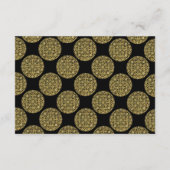 ELEGANT GOUDEN CIRKELPATRONE & ZWARTE "Dank u" Bedankkaart (Achterkant)