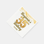 Elegant gouden Confetti 35e verjaardag Servet (Hoek)