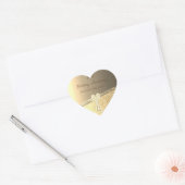 Elegant gouden confetti, lint jubileum hart sticker (Envelop)