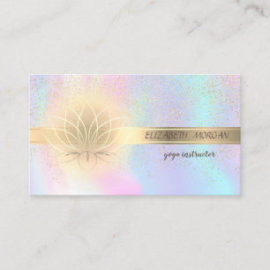 Elegant Gouden Confetti,Lotus,Holografisch Visitekaartje