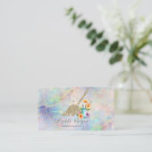 Elegant gouden Confetti Maid Spray Bottle Opal Visitekaartje (Staand voorkant)