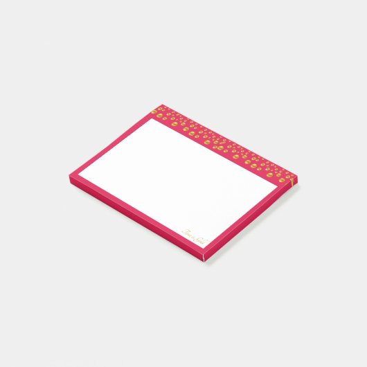 Elegant gouden confetti met een kruit post-it® notes (Schuin)