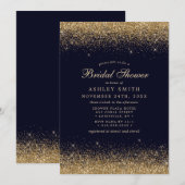 Elegant gouden Confetti Navy Vrijgezellenfeest Kaart (Voorkant / Achterkant)