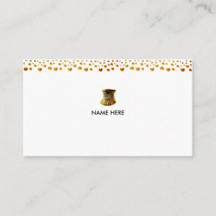 Elegant gouden confetti op wit visitekaartje