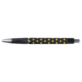 Elegant gouden confetti patroon op zwart pen
