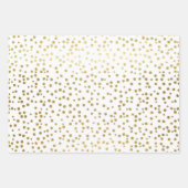 Elegant gouden confetti patroon trouwfeest inpakpapier vel (Voorkant 2)