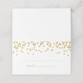 Elegant gouden confetti plaatskaartje (Buitenkant ongevouwen)