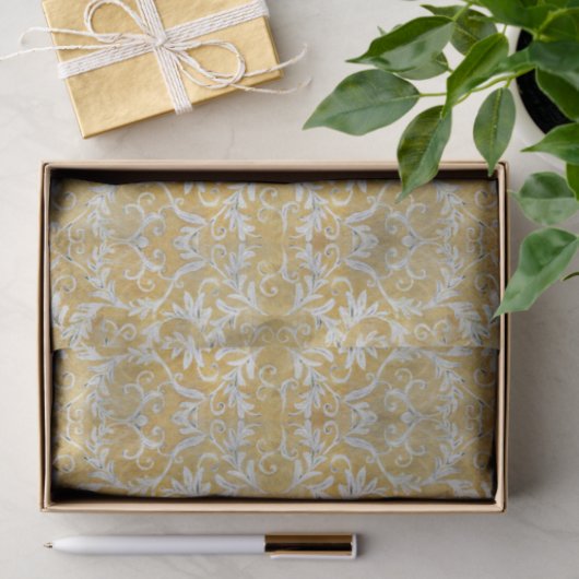 Elegant Gouden Damastpatroon Tissuepapier (Geschenk)