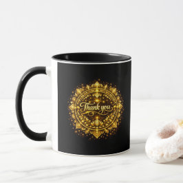 Elegant gouden "Dank je" Mandala-ontwerp met luxe Mok