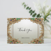 Elegant gouden  dank u kaart (Staand voorkant)