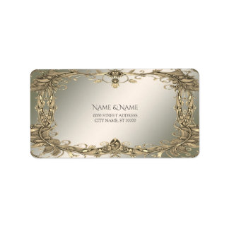 Elegant gouden decoratief adreslabel etiket