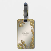 Elegant gouden decoratief Bagagelabel (Achterkant verticaal)