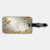 Elegant gouden decoratief Bagagelabel (Achterkant horizontaal)