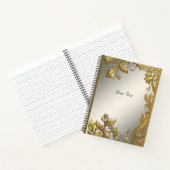 Elegant gouden decoratief bloemen notitieboek (Binnen)