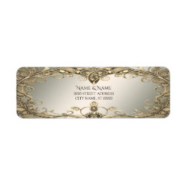 Elegant gouden decoratief retouradres label