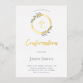 Elegant gouden details Bevestiging Folie Uitnodiging