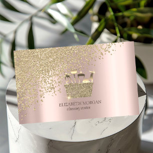 Elegant Gouden Diamanten Bruidsmeisje Schoonmaak H Visitekaartje