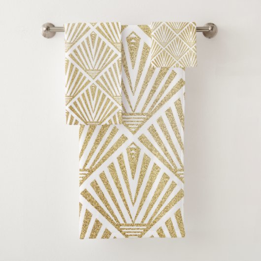 Elegant gouden diamantpalm, kunstdecodesign bad handdoek (Insitu)