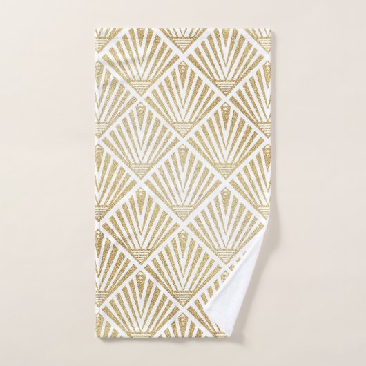 Elegant gouden diamantpalm, kunstdecodesign bad handdoek (Handdoek)