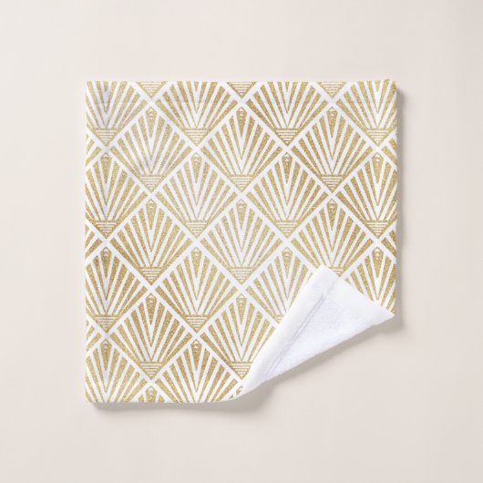 Elegant gouden diamantpalm, kunstdecodesign bad handdoek (Wasdoekje)