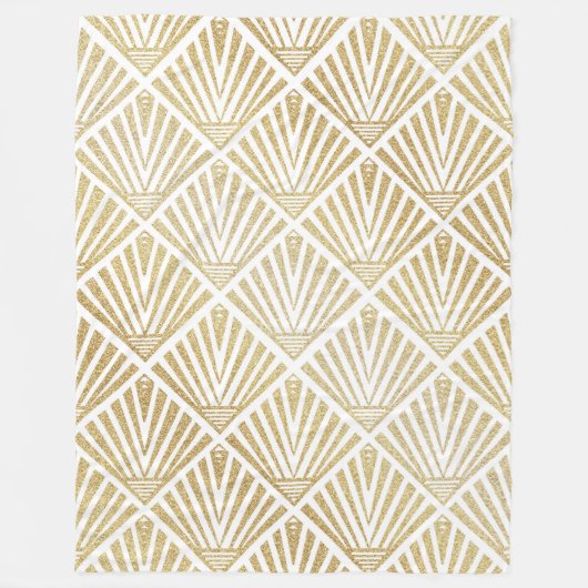 Elegant gouden diamantpalm, kunstdecodesign fleece deken (Voorkant)