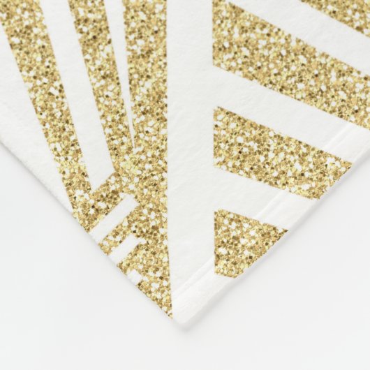 Elegant gouden diamantpalm, kunstdecodesign fleece deken (Hoek)