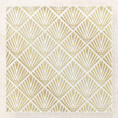 Elegant gouden diamantpalm, kunstdecodesign glazen onderzetter (Voorkant)