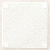 Elegant gouden diamantpalm, kunstdecodesign glazen onderzetter (Achterkant)