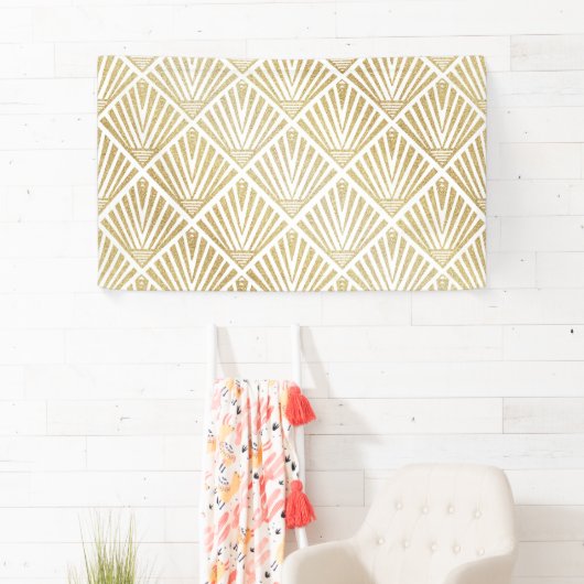 Elegant gouden diamantpalm, kunstdecodesign spandoek (Insitu)