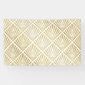 Elegant gouden diamantpalm, kunstdecodesign spandoek (Horizontaal)