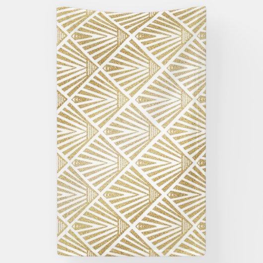 Elegant gouden diamantpalm, kunstdecodesign spandoek (Verticaal)