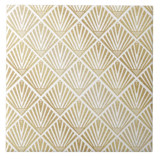 Elegant gouden diamantpalm, kunstdecodesign tegeltje (Voorkant)