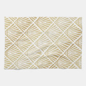 Elegant gouden diamantpalm, kunstdecodesign theedoek (Horizontaal)