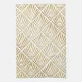 Elegant gouden diamantpalm, kunstdecodesign theedoek (Verticaal)
