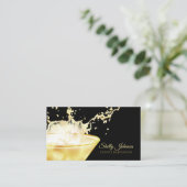 Elegant Gouden Drank Splash Evenementen Bartender Visitekaartje (Staand voorkant)