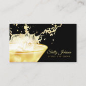 Elegant Gouden Drank Splash Evenementen Bartender Visitekaartje (Voorkant)