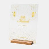 Elegant Gouden Eid Mubarak Acryl Bord (Hoek)