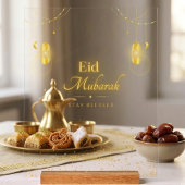 Elegant Gouden Eid Mubarak Acryl Bord
