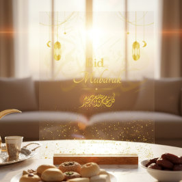 Elegant Gouden Eid Mubarak Acryl Bord aanpasbaar