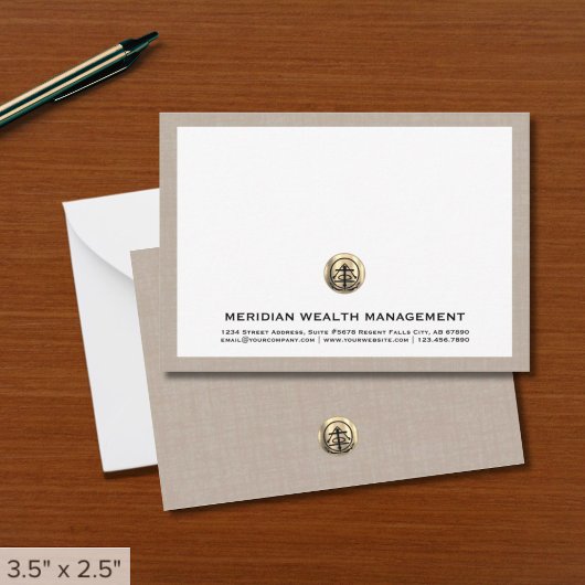 Elegant gouden embleem Business Note Kaart Notitiekaartje